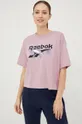 μωβ Βαμβακερό μπλουζάκι Reebok Γυναικεία