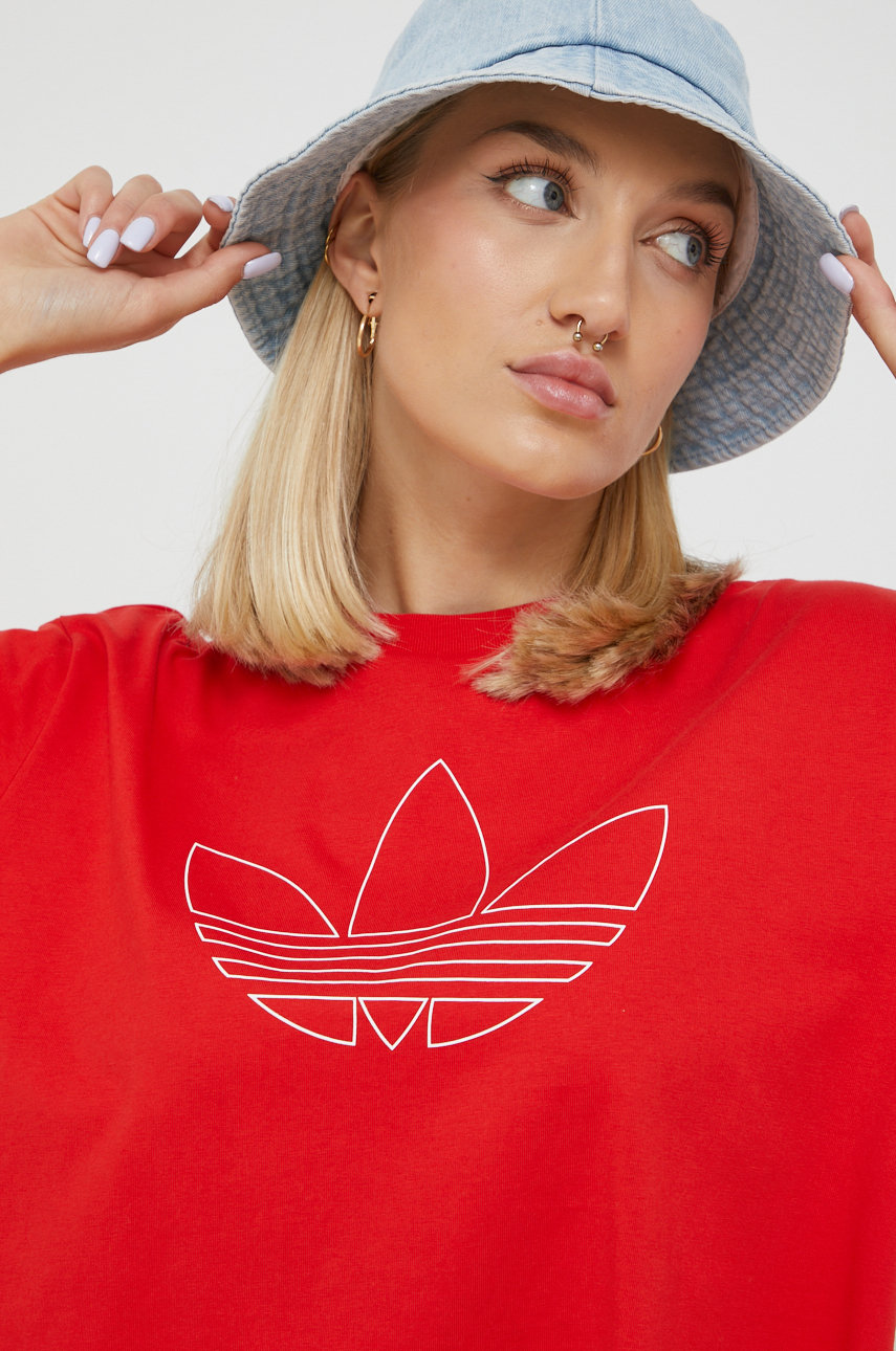 červená Bavlněné tričko adidas Originals