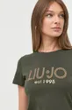 zielony Liu Jo t-shirt bawełniany WF2303.J6308