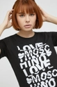 czarny Love Moschino t-shirt bawełniany