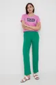 Bavlnené tričko Pepe Jeans fialová