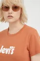 oranžová Bavlnené tričko Levi's
