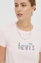 ροζ Βαμβακερό μπλουζάκι Levi's