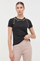 czarny Elisabetta Franchi t-shirt bawełniany