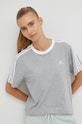adidas t-shirt bawełniany Essentials HC0106 szary AW24