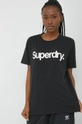 Superdry t-shirt bawełniany czarny