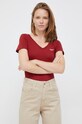 Pamučna majica Pepe Jeans bez uzorka crvena PL505305.286