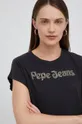 crna Pamučna majica Pepe Jeans