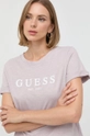 różowy Guess t-shirt bawełniany