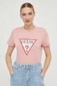 Guess t-shirt bawełniany W2BI69.K8FQ1 różowy NC24