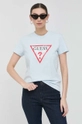 niebieski Guess t-shirt bawełniany