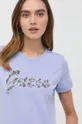 fialová Bavlněné tričko Guess
