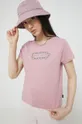 różowy Vans t-shirt bawełniany