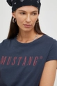 granatowy Mustang t-shirt bawełniany