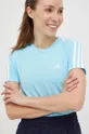 modrá Bavlnené tričko adidas Dámsky