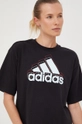 чёрный Хлопковая футболка adidas