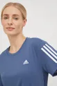 niebieski adidas Performance t-shirt do biegania Damski