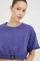 fialová Bavlnené tričko Calvin Klein