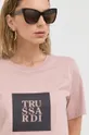 różowy Trussardi t-shirt bawełniany