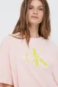 ružová Bavlnené tričko Calvin Klein Jeans
