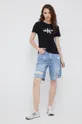 Calvin Klein Jeans t-shirt bawełniany czarny