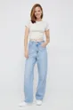 Μπλουζάκι Calvin Klein Jeans μπεζ