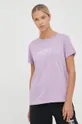 μωβ Βαμβακερό μπλουζάκι Roxy