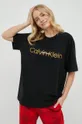 μαύρο Μπλουζάκι πιτζάμας Calvin Klein Underwear Γυναικεία