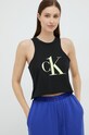 Памучен пижамен топ Calvin Klein Underwear горнище черен 000QS6884E.9BYY