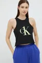 чёрный Хлопковый пижамный топ Calvin Klein Underwear Женский