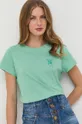 зелений Бавовняна футболка Pinko
