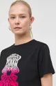 czarny Pinko t-shirt bawełniany