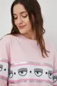 roza Bombažna kratka majica Chiara Ferragni