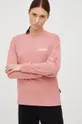 Βαμβακερή μπλούζα με μακριά μανίκια Napapijri ροζ