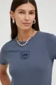 σκούρο μπλε Βαμβακερό μπλουζάκι Lee Γυναικεία
