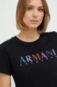 fekete Armani Exchange pamut póló