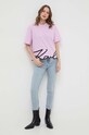 Karl Lagerfeld t-shirt bawełniany 226W1703 różowy AW24