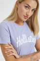 μωβ Βαμβακερό μπλουζάκι Hollister Co.