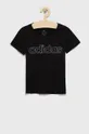 μαύρο Παιδικό βαμβακερό μπλουζάκι adidas Για κορίτσια