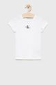 bílá Dětské bavlněné tričko Calvin Klein Jeans Dívčí