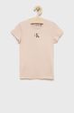 pastelowy różowy Calvin Klein Jeans t-shirt bawełniany dziecięcy IG0IG01470.9BYY Dziewczęcy