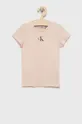 różowy Calvin Klein Jeans t-shirt bawełniany dziecięcy IG0IG01470.9BYY Dziewczęcy