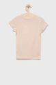 Παιδικό βαμβακερό μπλουζάκι Calvin Klein Jeans παστέλ ροζ