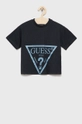 σκούρο μπλε Παιδικό βαμβακερό μπλουζάκι Guess Για κορίτσια