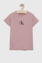 Детска памучна тениска Calvin Klein Underwear пепел от рози