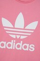 DÍVKA Dětské bavlněné tričko adidas Originals HK0259 růžová