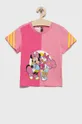 roza Otroška bombažna kratka majica adidas Performance Dekliški