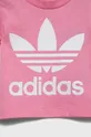 Детская хлопковая футболка adidas Originals розовый