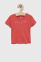 Dětské bavlněné tričko Tommy Hilfiger kulatý růžová KG0KG05242.9BYY