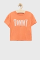 pomarańczowy Tommy Hilfiger t-shirt dziecięcy Dziewczęcy